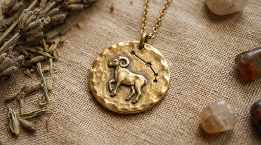 Aries Zodiac Disc Necklace