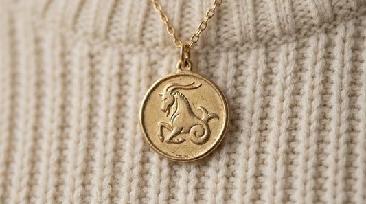 Capricorn Zodiac Disc Necklace