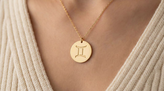 Gemini Zodiac Disc Necklace