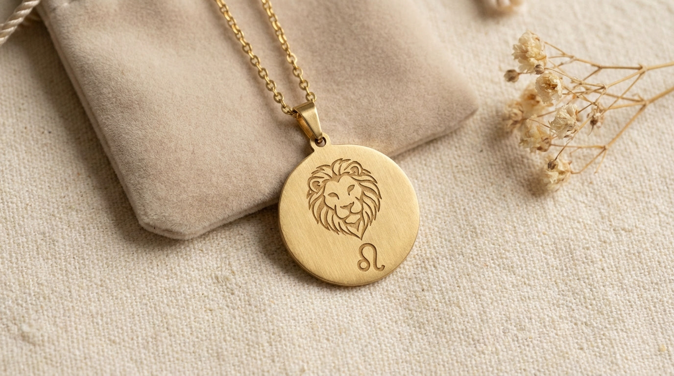 Leo Zodiac Disc Necklace