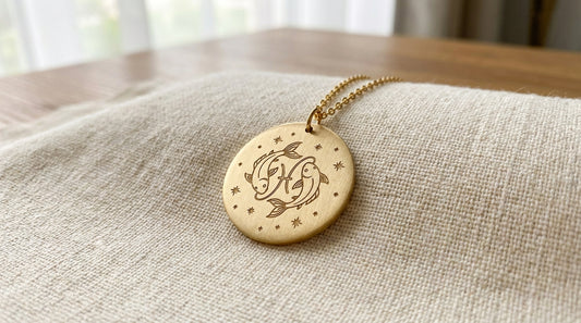 Pisces Zodiac Disc Necklace