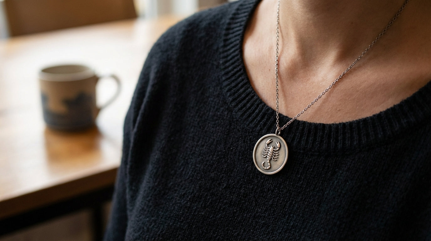 Scorpio Zodiac Disc Necklace